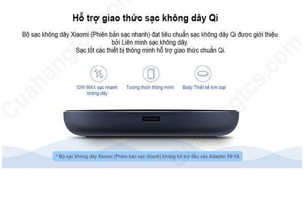 SẠC KHÔNG DÂY XIAOMI SẠC NHANH QI