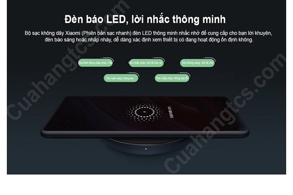 SẠC KHÔNG DÂY XIAOMI SẠC NHANH QI