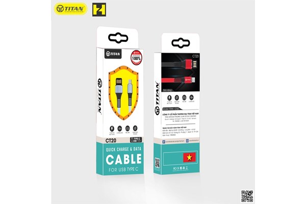 Cáp Dây Dẹt Chống Gẫy TYPE C 1m TITAN - CT20