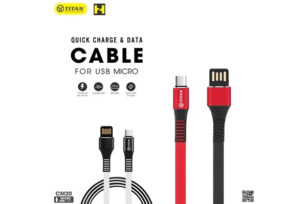 Cáp Dây Dẹt Chân MICRO 1m TITAN - CM20