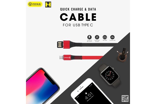 Cáp Dây Dẹt Chân MICRO 1m TITAN - CM20