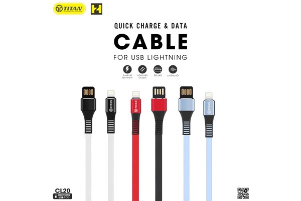 Cáp Dây Dẹt Chân LIGHTNING 1m TITAN
